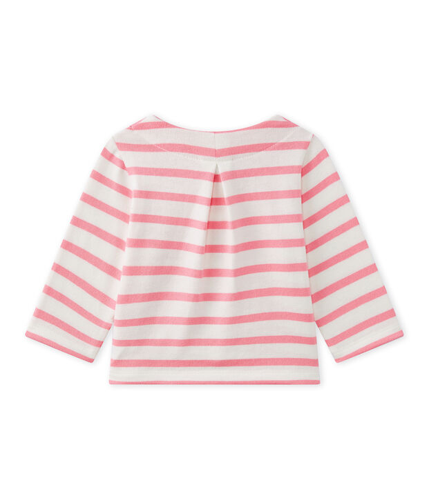 Baby girl's striped cardigan white/pink