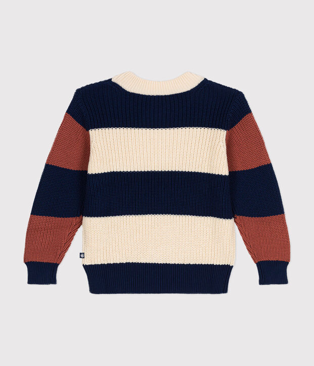 Children's Stripy Cotton Pullover Ecru/multicolor
