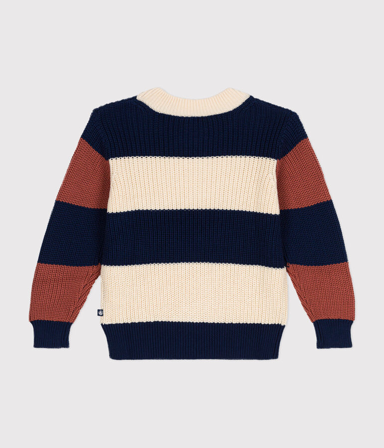 Children's Stripy Cotton Pullover AVALANCHE white/MULTICO