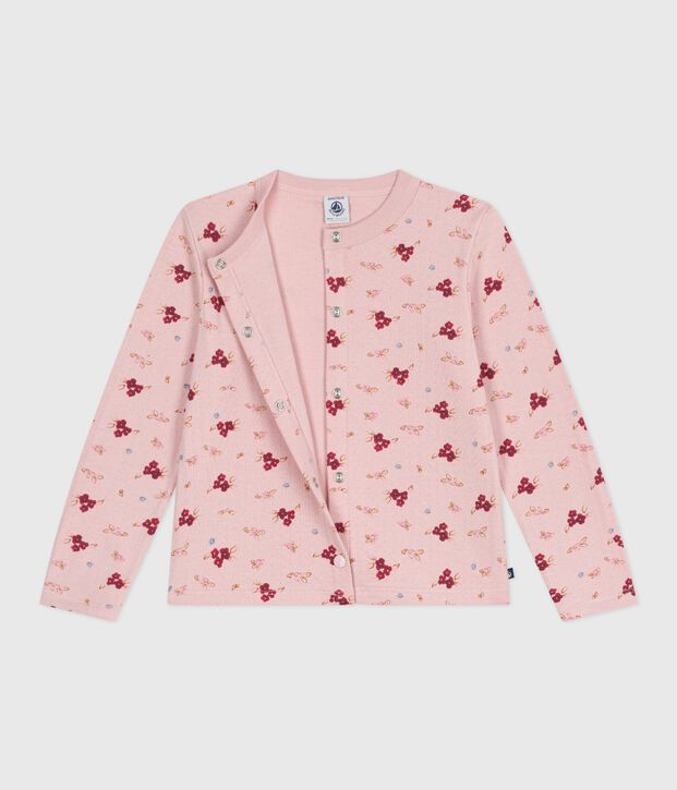 Children's printed cotton cardigan pink/multicolor