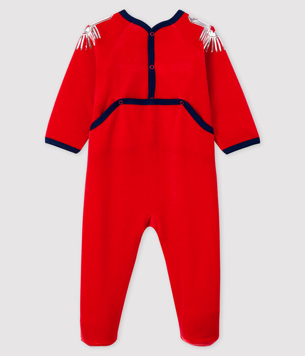 Babies' Velour Sleepsuit red
