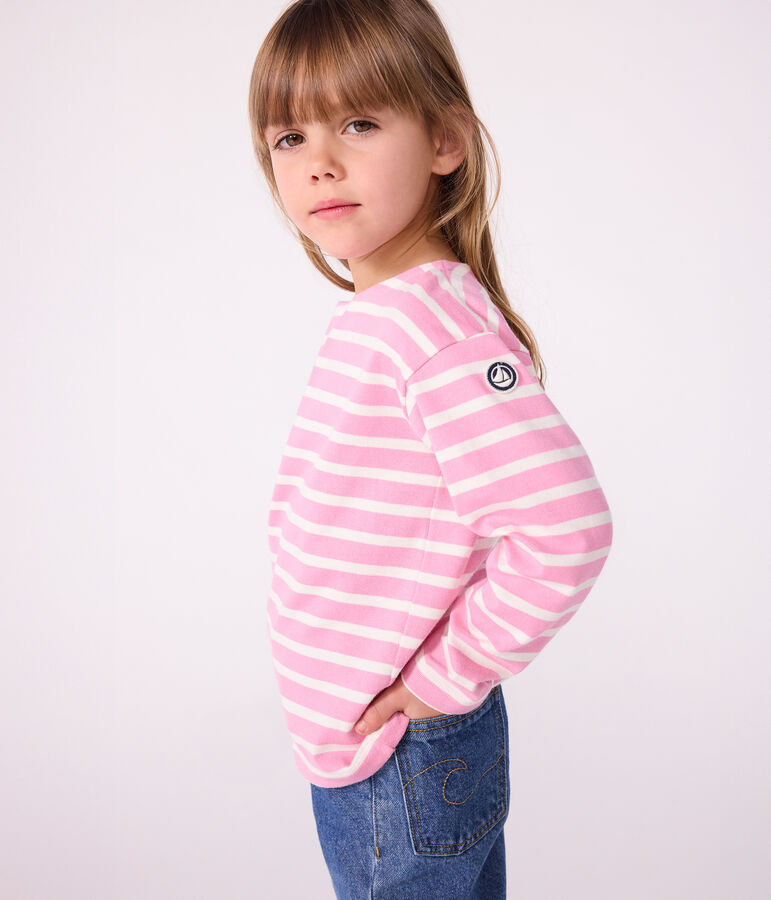 Children's cotton Breton top BOUDOIR pink/MILK