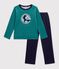 Children's plain velour pyjamas with a dragon motif blue/NEW OLIVIER