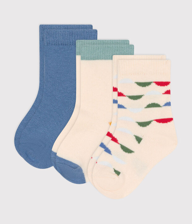 Babies' multicoloured cotton socks - 3-Pack multicolor