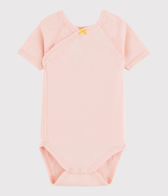 Baby Girls' Short-Sleeved Wrapover Bodysuit MINOIS pink