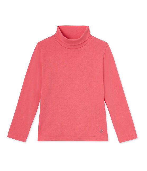 Kids' plain base layer polo neck Gelato pink