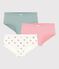 Pack of children's high-waisted cotton pants with hearts multicolor