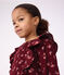 Girls' long-sleeved dress in floral velour red/multicolor