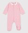 Babies' velour pyjama suit with a collar and floral print detail pink/multicolor