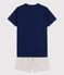 Boys' Midnight Blue Organic Cotton Short Pyjamas MEDIEVAL blue/BELUGA grey
