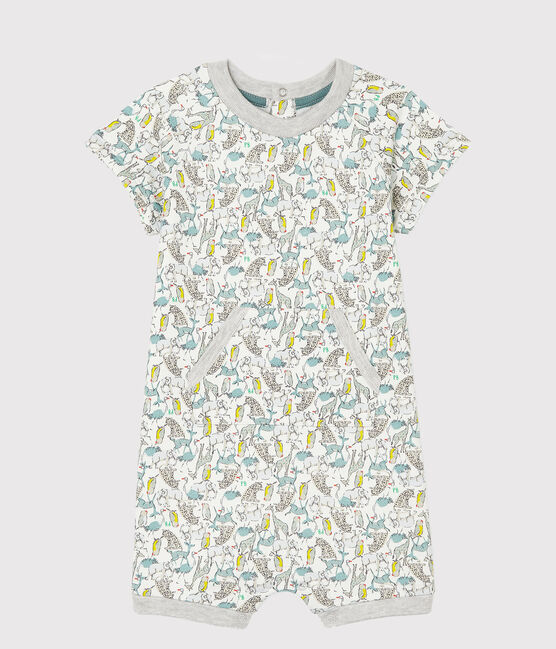 Print playsuit for baby boys MARSHMALLOW white/MULTICO white