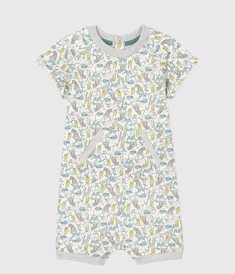 Print playsuit for baby boys white/multicolor