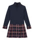 Girl's dual fabric polo neck dress