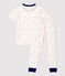 Boys' Short-Sleeved Multicoloured Letter Print Organic Cotton Pyjamas MARSHMALLOW white/MULTICO white