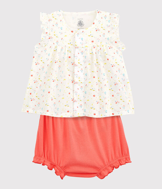 Baby Girls' Floral Organic Cotton Woven Clothing - 2-Pack MARSHMALLOW white/MULTICO white