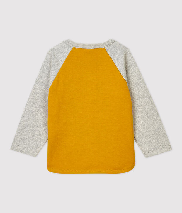 Babies' Cotton T-Shirt yellow/grey