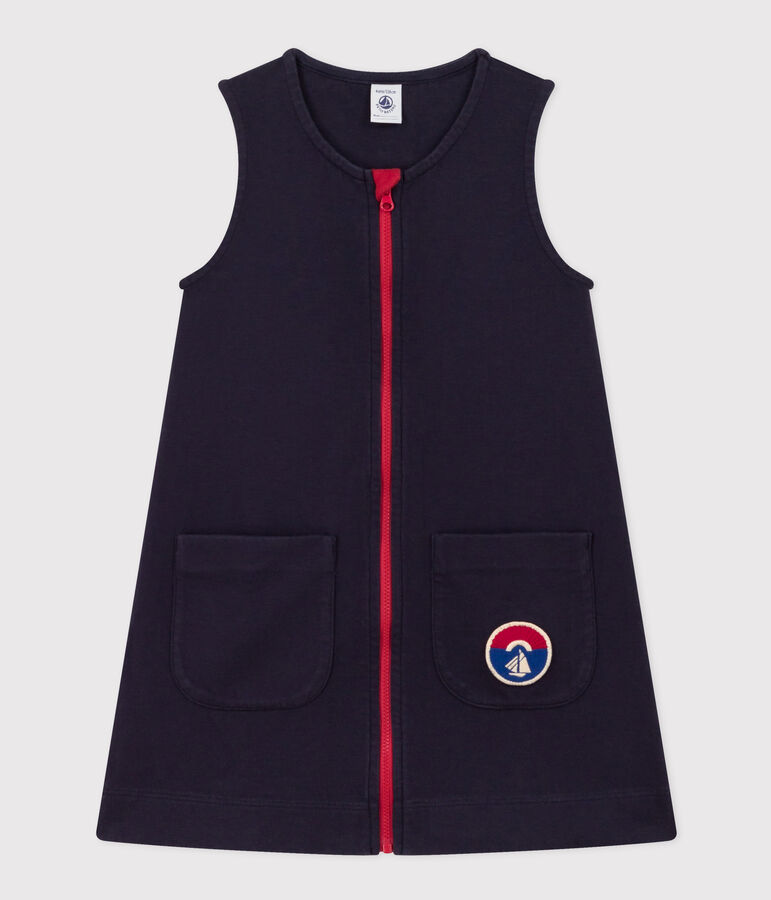 Girls' sleeveless cotton dress SMOKING blue