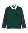 Boys' Rugby Polo Shirt SOUSBOIS green/SMOKING blue