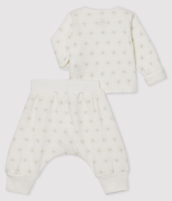 Unisex Baby's Tube Knit Clothing - 2-Piece Set MARSHMALLOW white/PERLIN beige