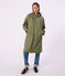 Women's long raincoat in two colours OLIVINE green