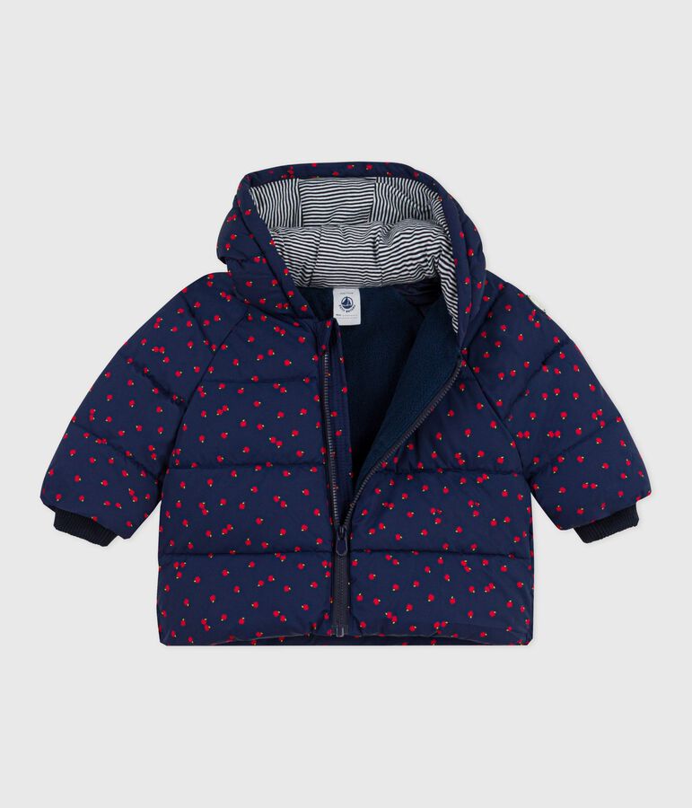 Babies' printed puffer jacket SOIR blue/MILK