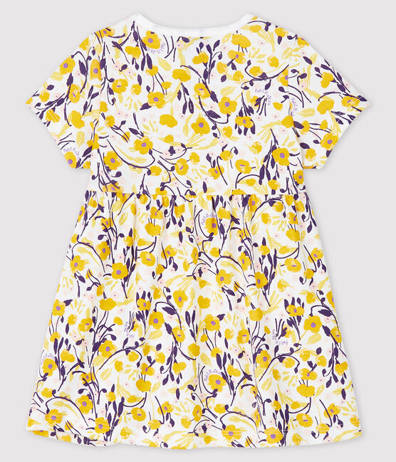 Baby girl's short-sleeved dress MARSHMALLOW white/MULTICO white
