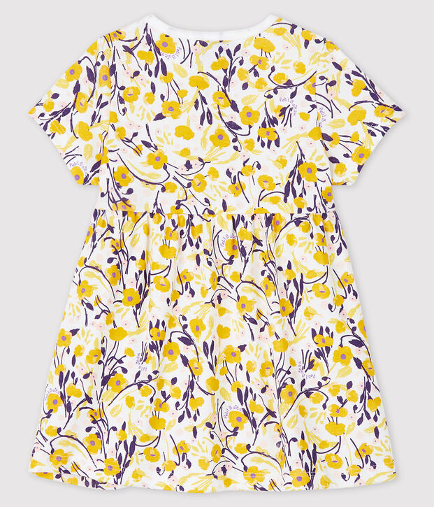 Baby girl's short-sleeved dress white/multicolor