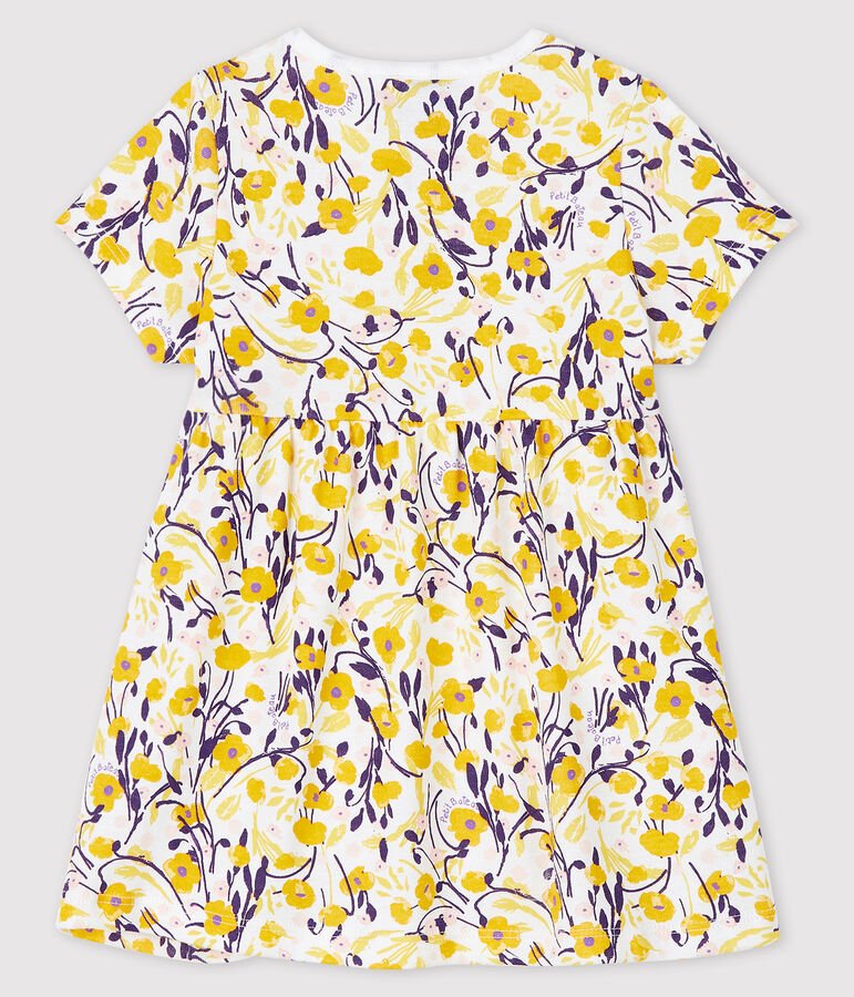 Baby girl's short-sleeved dress white/multicolor