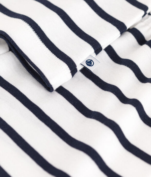 Children's short stripy tank top cotton pyjamas white/blue