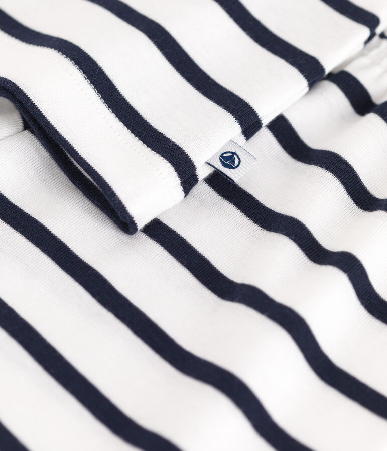 Children's short stripy tank top cotton pyjamas white/blue