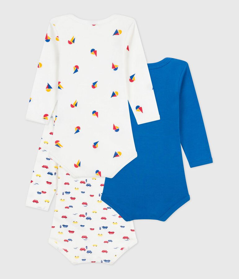 Pack of long-sleeved printed cotton bodies for babies multicolor