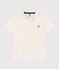 Boys' Short-Sleeved Cotton Polo Shirt MARSHMALLOW white