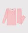 Children's snug-fitting stripy cotton pyjamas GRETEL pink/MARSHMALLOW white
