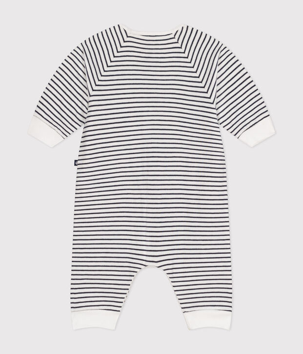 Babies' Stripy Tube Knit Bodysuit white/blue