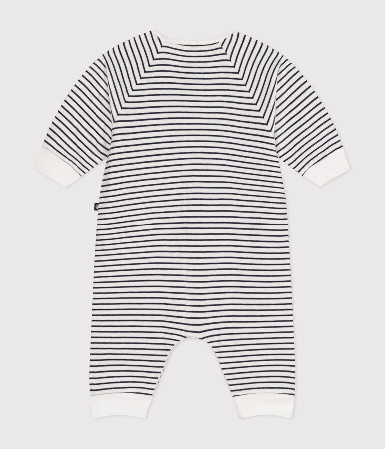 Babies' Stripy Tube Knit Bodysuit white/blue