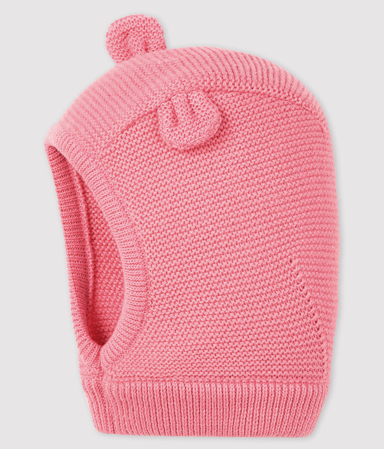 Baby's unisex plain balaclava pink