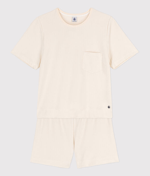 Women's Plain Terry Short Pyjamas Ecru