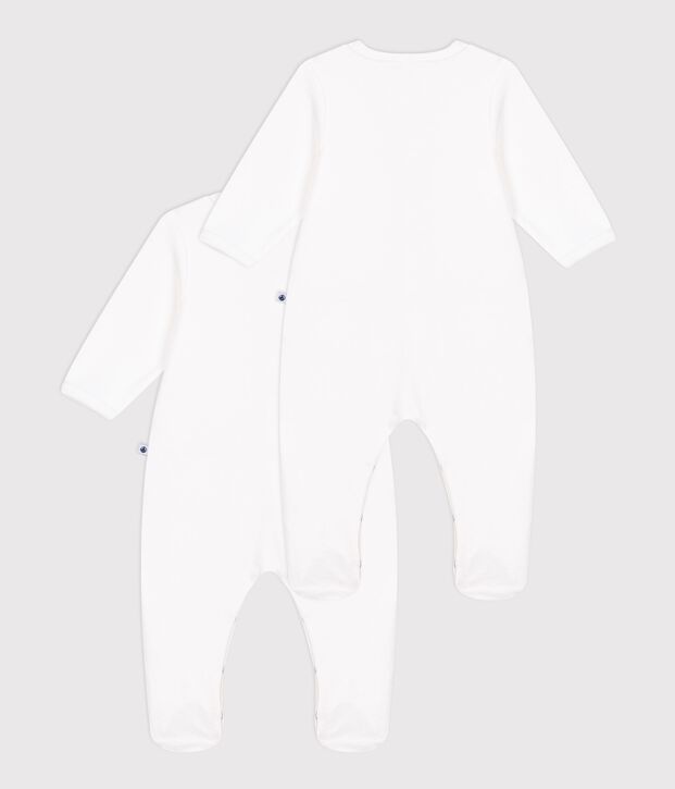 Pack of babies' velour pyjama suits multicolor