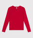Women's plain rib knit long-sleeved Iconic T-shirt