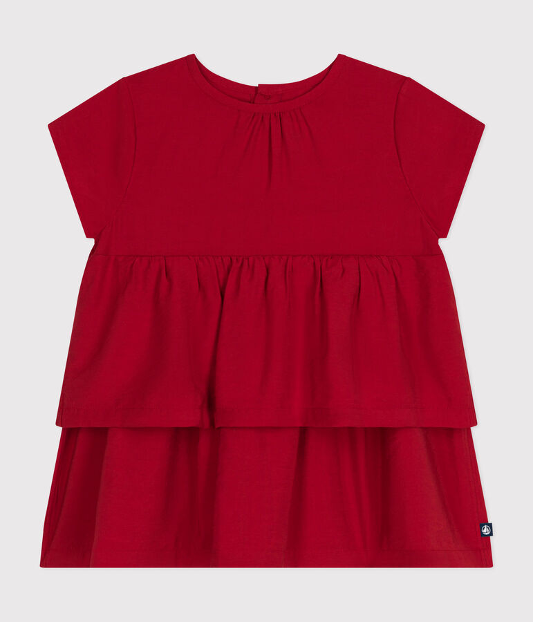 Babies' short-sleeved dress red