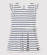 Baby Girls' Stripy Cotton and Linen Blend Short-Sleeved Dress
