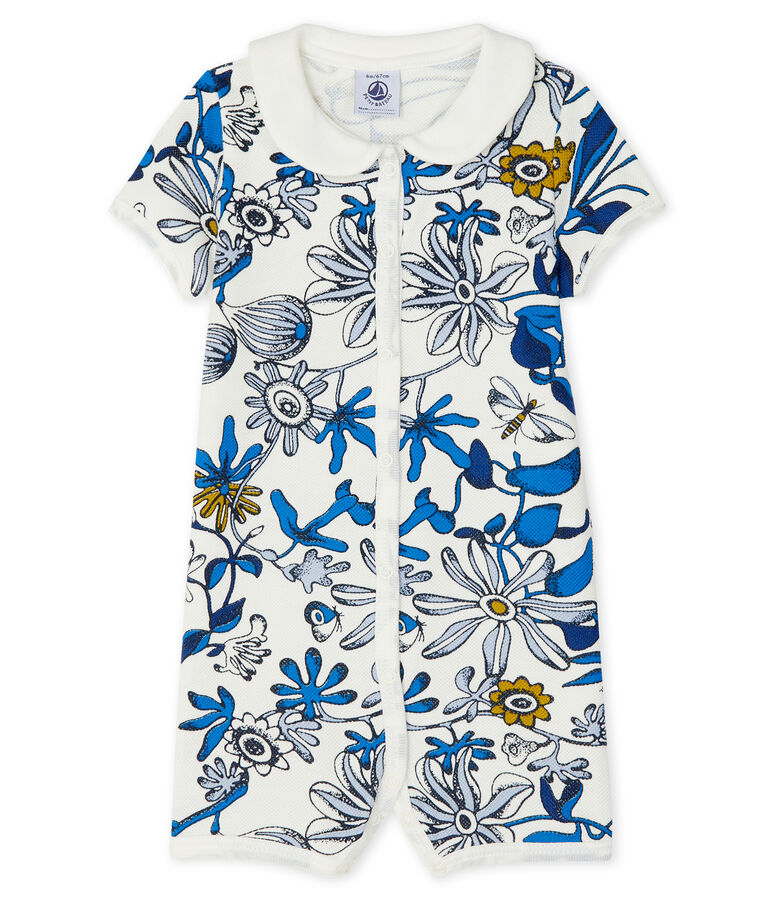 Baby girls' printed shortie white/blue