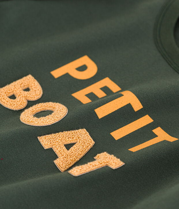 Printed fleece sweatshirt for girls/boys green