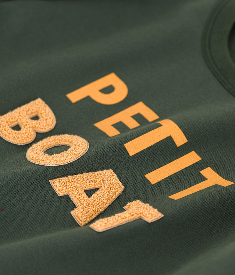 Printed fleece sweatshirt for girls/boys green