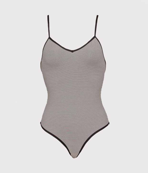 Women's 1-Piece Stripy Swimsuit blue/white