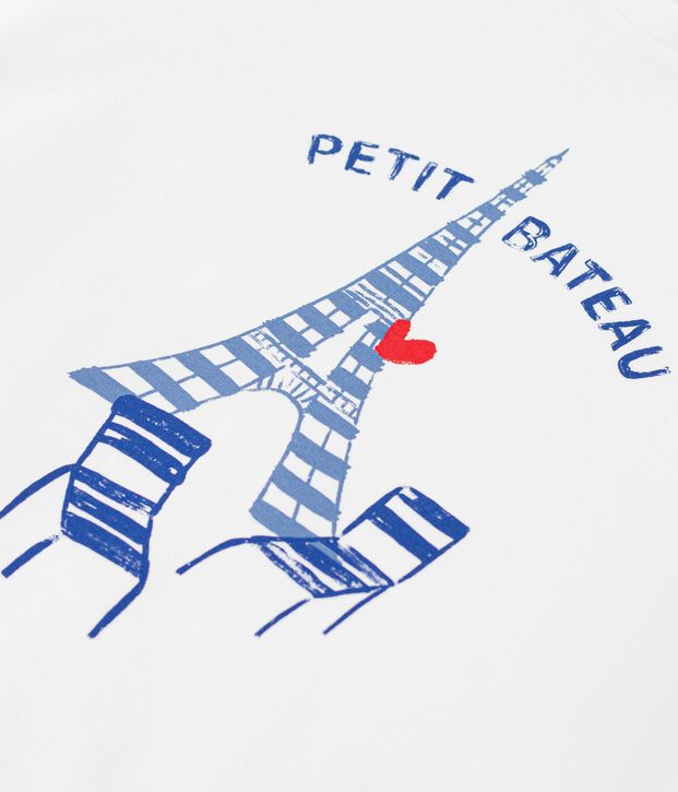Children's short-sleeved printed T-shirt white