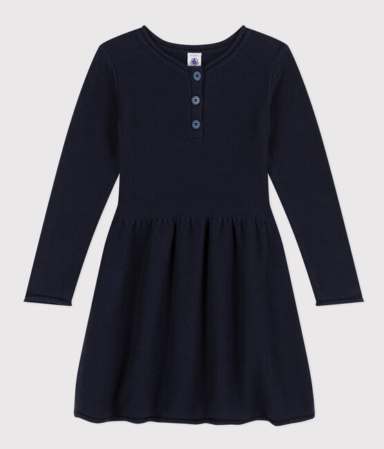 Girls' long-sleeved knit dress SMOKING blue
