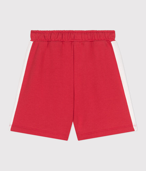 Children's plain cotton Bermuda shorts red
