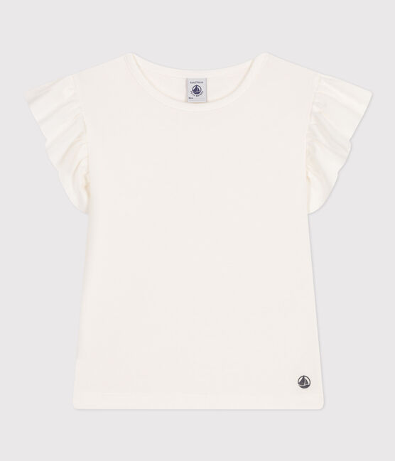 Girls' Cotton T-Shirt MARSHMALLOW white
