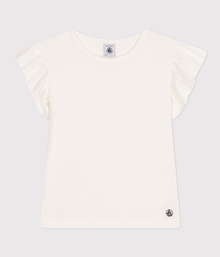 Girls' Cotton T-Shirt MARSHMALLOW white